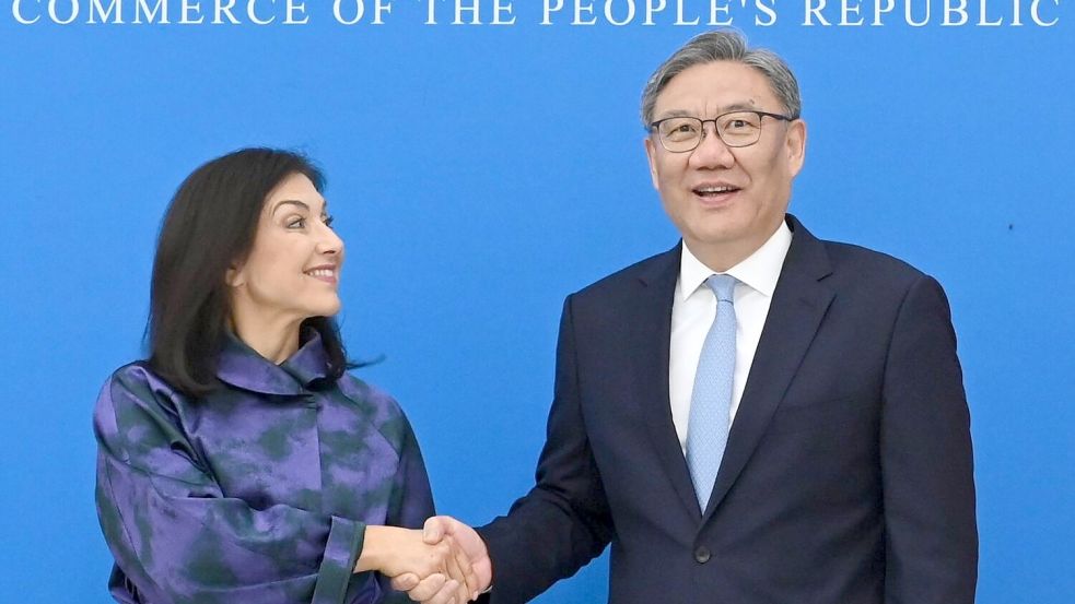 Wirtschaftsministerin Reiche traf Chinas Handelsminister Wang. Foto: Johannes Neudecker/dpa