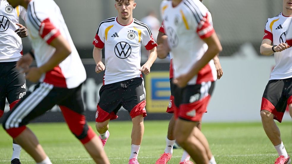 Training vor dem Finnland-Spiel. Foto: Federico Gambarini/dpa