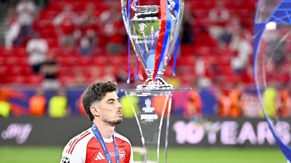 Kai Havertz muss weiter auf den ersten Champions-League-Titel mit Arsenal warten. Foto: Tom Weller/dpa