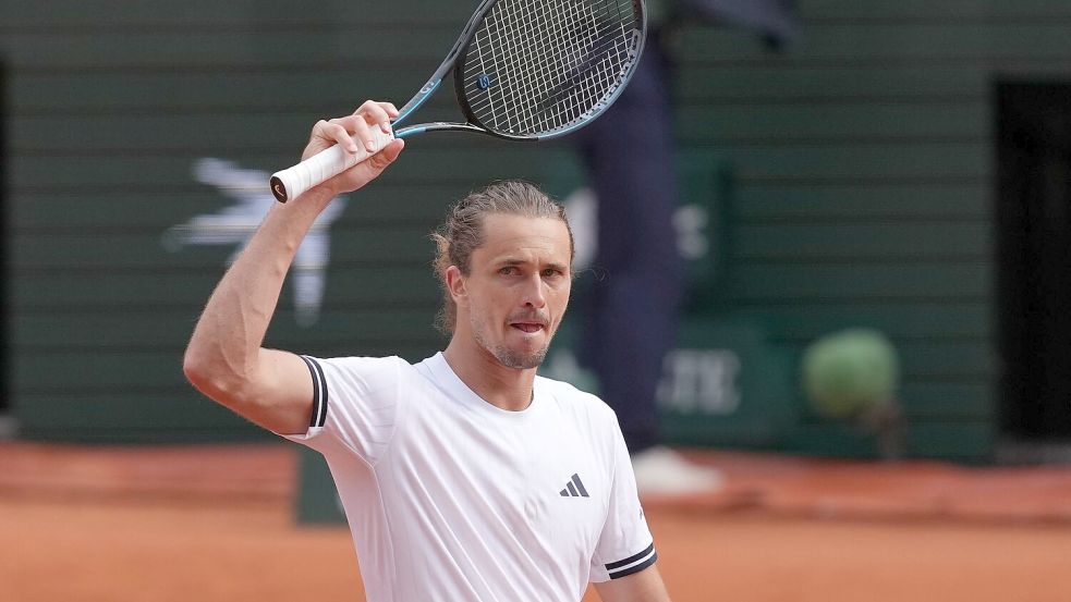 Alexander Zverev reagiert auf seinen Achtelfinalsieg. Foto: Thibault Camus