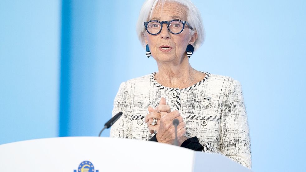 EZB-Präsidentin Christine Lagarde zeigt sich entschlossen gegen steigende Inflation. (Archivbild) Foto: Florian Wiegand