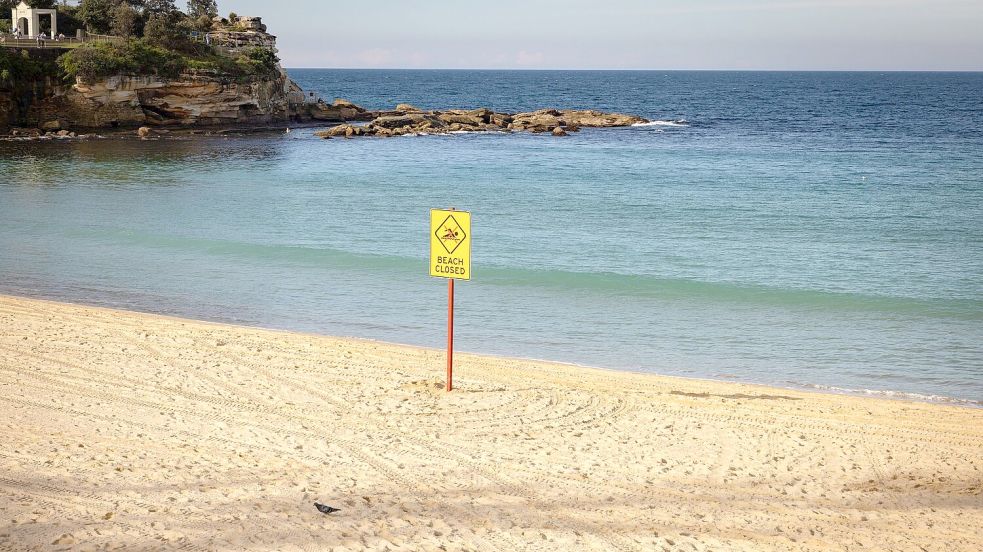 Nach dem Hai-Angriff wurde der betroffene Strand aus Sicherheitsgründen geschlossen. Foto: Nadir Kinani