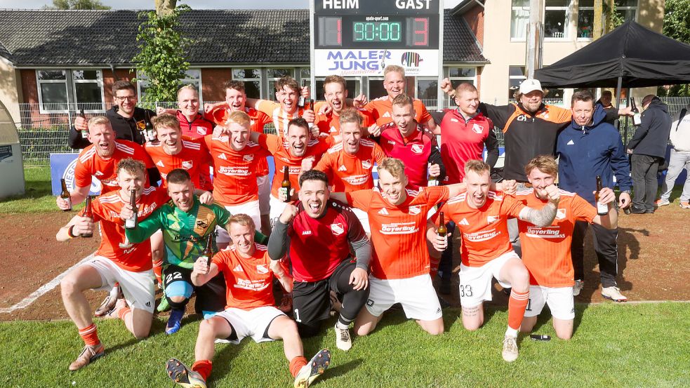 In wenigen Jahren ist der TuS Leerhafe von der 2. Kreisklasse nun dreimal bis in die Bezirksliga aufgestiegen. In der Bezirksliga spielte der Klub noch nie. Foto: Jens Doden/ Emden