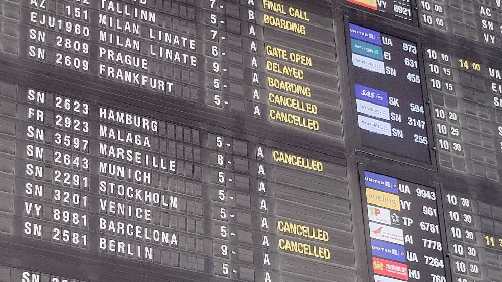 Welche Rechte haben Reisende, wenn der Flug verspätet ist oder ganz gestrichen wird? (Symbolbild) Foto: Ine Gillis