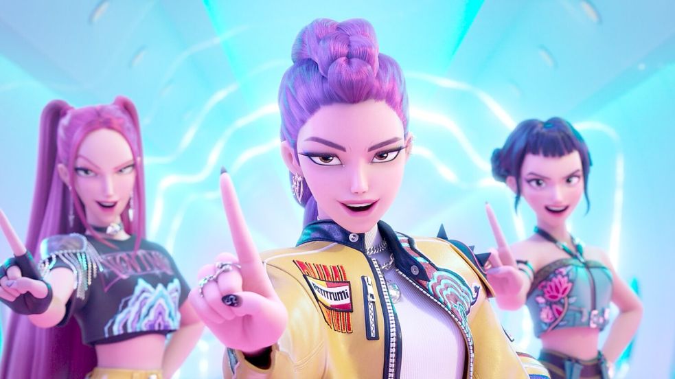 Die Band Huntrix im Animationsfilm „KPop Demon Hunters“. (Netflix-Handout) Foto: -/©2025 Netflix/dpa