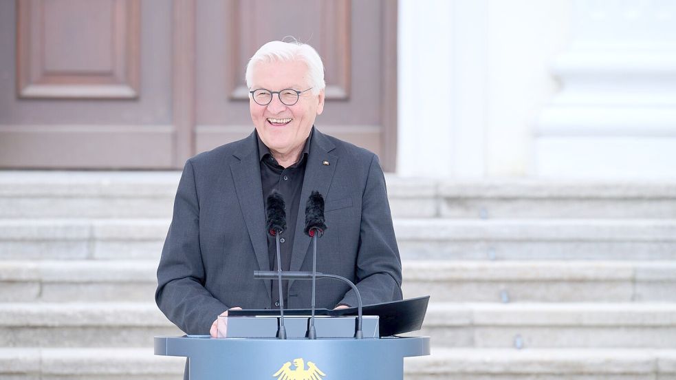 Der Bundespräsident sichtlich gut gelaunt bei einer Kunst-Veranstaltung in Berlin. Mal sehen, wie seine Laune sein wird bei der Gamescom im August. Foto: Annette Riedl