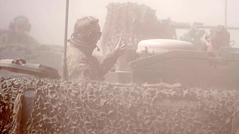 Es ist die erste Übung der Panzerbrigade auf litauischem Boden. Foto: Kay Nietfeld/dpa