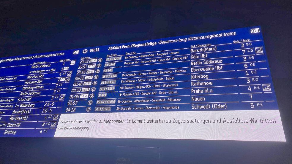 Die Störung im Bahnverkehr ist behoben, der Verkehr läuft der DB zufolge wieder an. Foto: ---