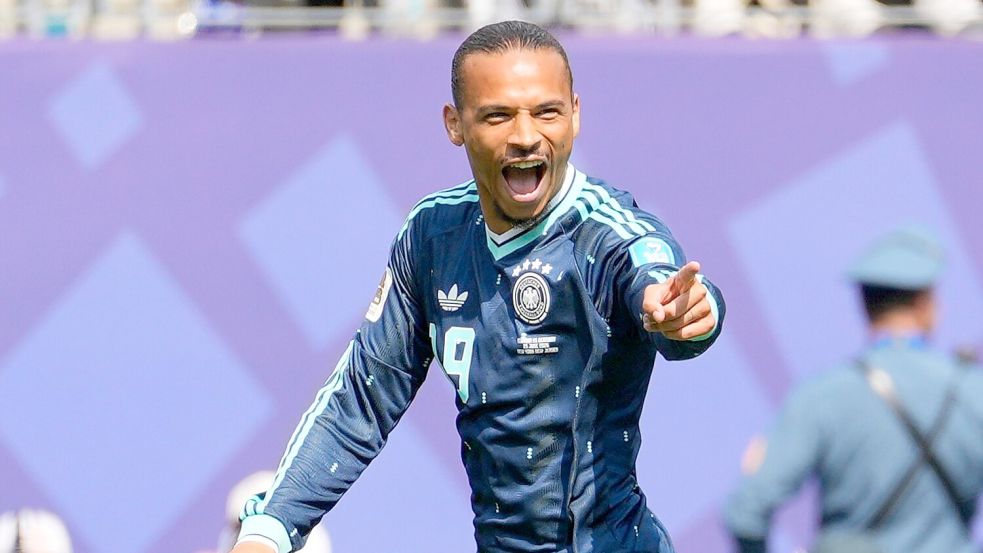 Der einzige deutsche Glücksmoment. Leroy Sané jubelt nach seinem ersten Turniertor überhaupt. Foto: Yuki Iwamura