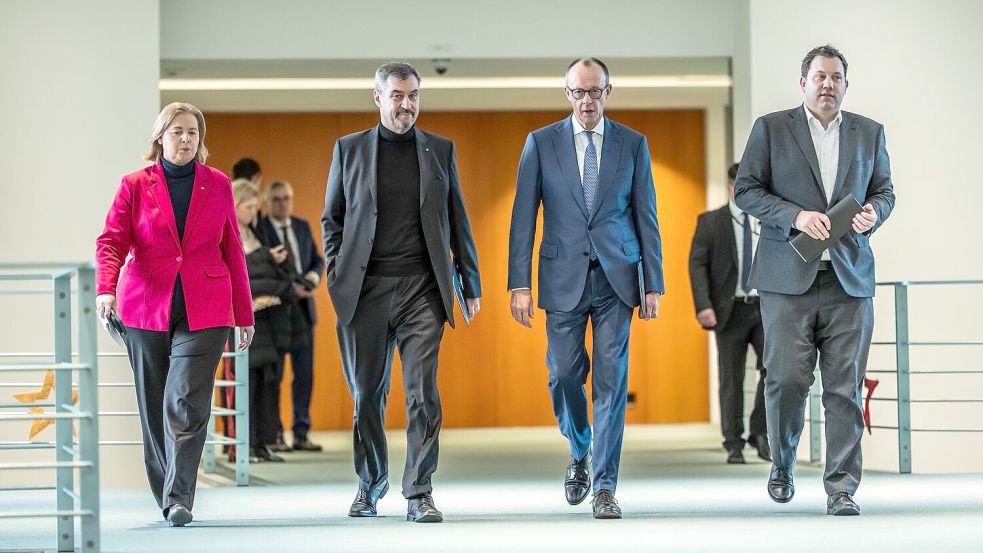 Auf diese Vier kommt es im Koalitionsausschuss an. Foto: Michael Kappeler/dpa