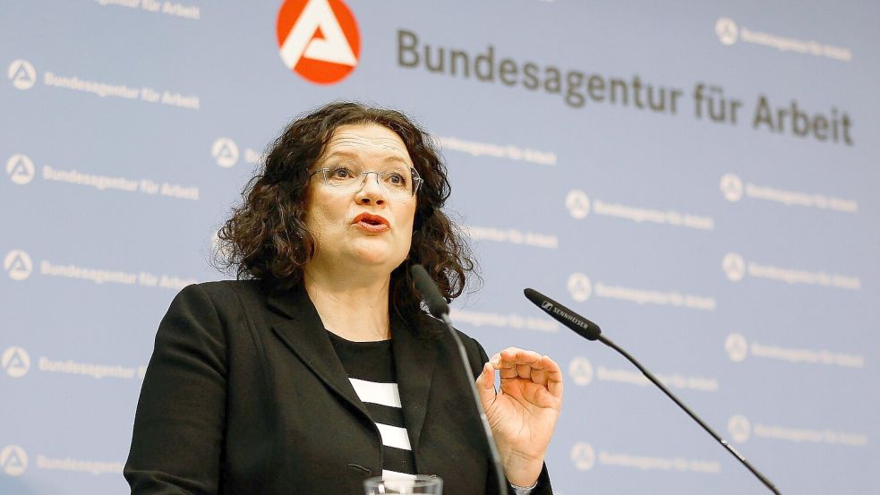 Die Vorstandsvorsitzende der Bundesagentur für Arbeit, Andrea Nahles, hält eine Erhöhung des Beitragssatzes zur Arbeitslosenversicherung für möglich (Archivbild) Foto: Daniel Löb