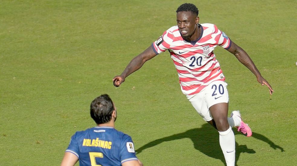 Folarin Balogun brachte die USA in Führung. Foto: Jeff Chiu