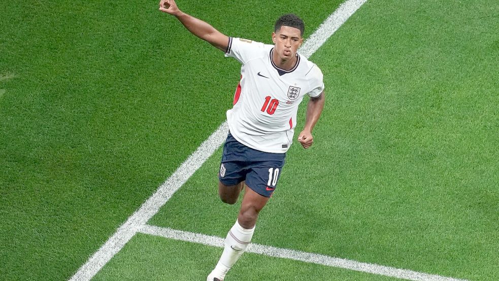 Jude Bellingham schoss zwei Tore für England. Foto: Martin Rickett