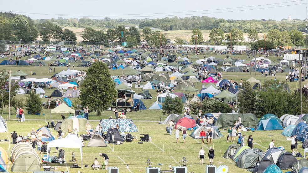Das dänische Roskilde-Festival besuchen jedes Jahr mehr als 130.000 Menschen - hier ein Bild von 2025. (Archivbild) Foto: Kristian Tuxen Ladegaard Berg