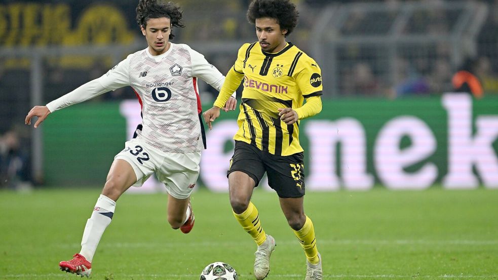 Karim Adeyemi will laut Medienberichten zum FC Barcelona wechseln. Foto: Federico Gambarini