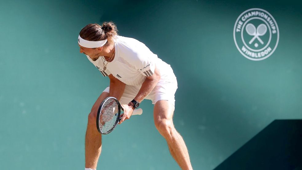 Alexander Zverev jubelt über den ersten Satzgewinn. Foto: Frank Molter/dpa