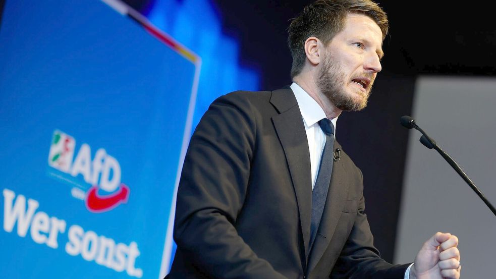 NRW-AfD-Chef Martin Vincentz stellte sich gegen Forderungen der AfD-Bundesspitze den Parteitag zur Bestimmung von Landtagswahlkandidaten abzubrechen und neu zu starten. Foto: Thomas Banneyer