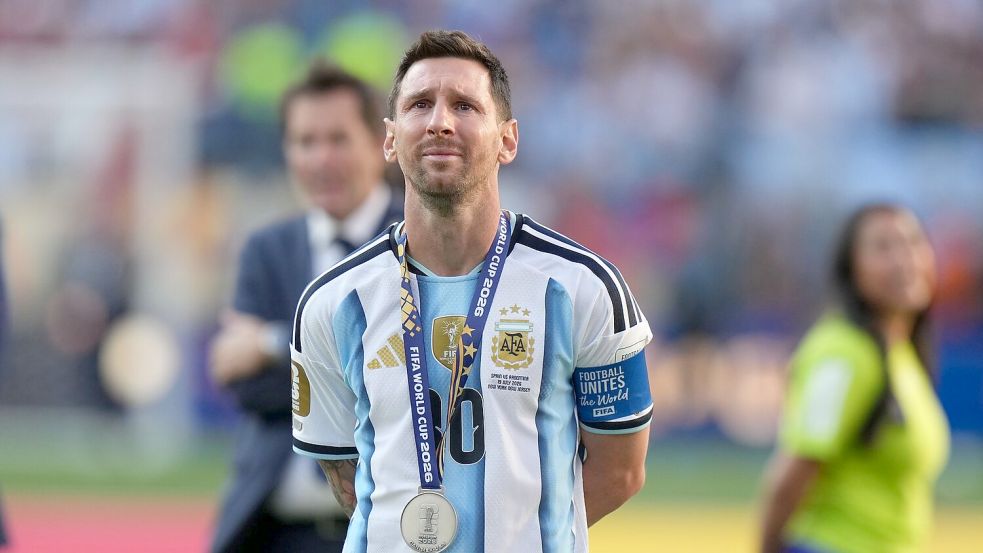Lionel Messi weinte nach dem WM-Finale bitterlich. Foto: Stephanie Scarbrough
