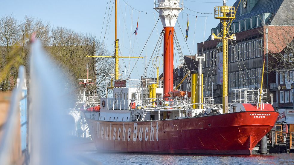 Das Feuerschiff Amrumbank hat im Emder Ratsdelft seinen Liegeplatz. Foto: Archiv/Klaus Ortgies