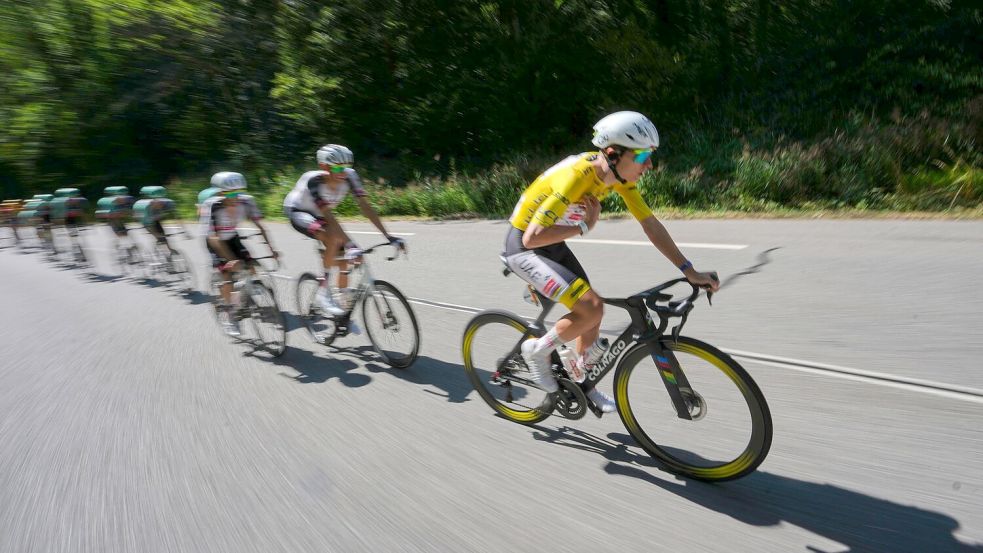 Der Slowene Tadej Pogacar auf der 18. Etappe. Foto: Thibault Camus