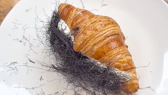 Das "Haar-Croissant" aus einer thailändischen Bäckerei geht im Internet viral. Foto: Instagram: bankii_ii/Nele Kanke