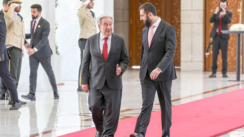 Guterres sagte, es sei eine bewusste Entscheidung gewesen, bis zum Sturz des Assad-Regimes nicht nach Syrien zu reisen. Foto: Mohammed Al Rifai