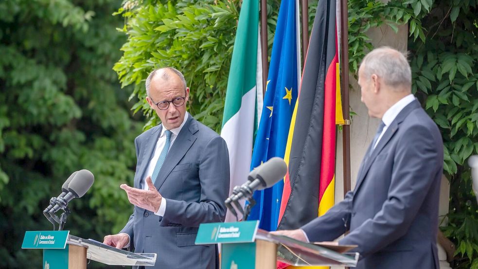 Vertraut darauf, dass Irland einen „realistischen Vorschlag“ für den neuen EU-Etat vorlegt: Bundeskanzler Friedrich Merz. Foto: Michael Kappeler/dpa