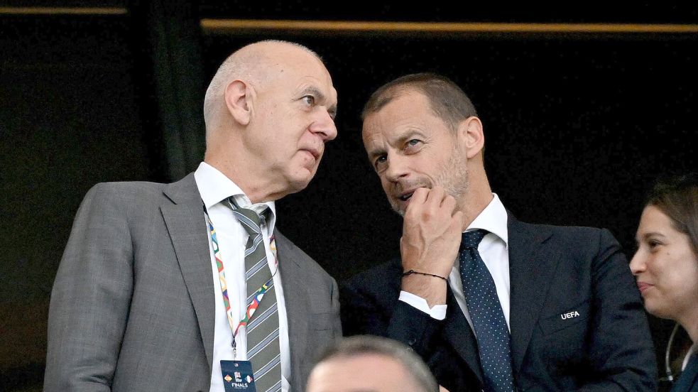 Neuendorf und Ceferin kritisierten die FIFA-Pläne. Foto: Marijan Murat