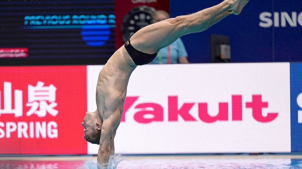Moritz Wesemann aus Deutschland holte bei der EM wieder Gold vom 1-Meter-Brett. (Archivbild) Foto: Ng Han Guan/AP/dpa