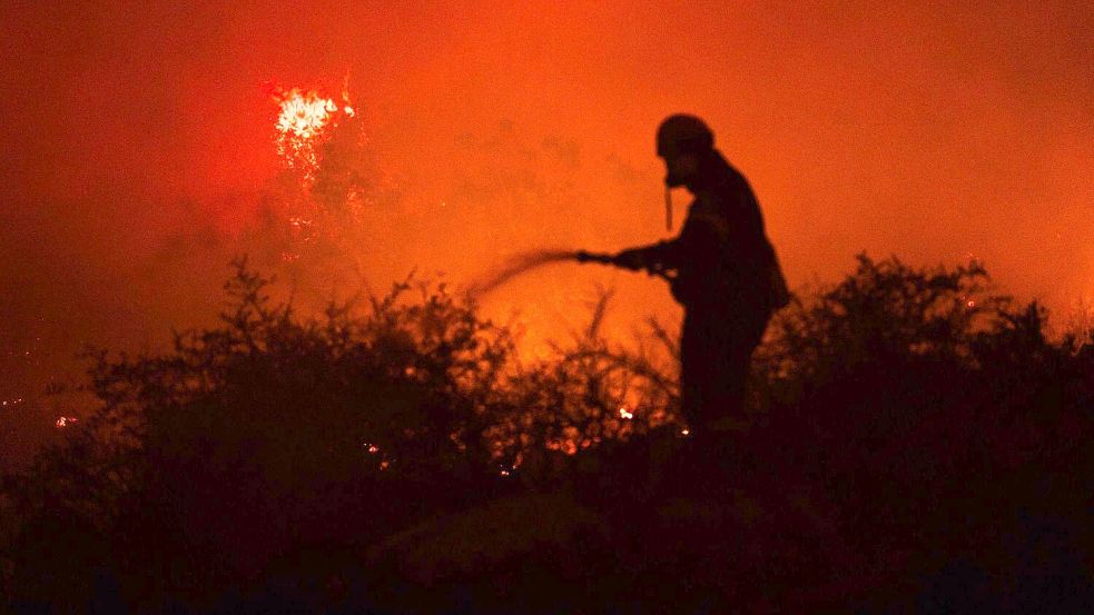 In der Region des Ortes Porto Germenos flammte das Feuer wieder auf. Foto: Romanos Lioutas