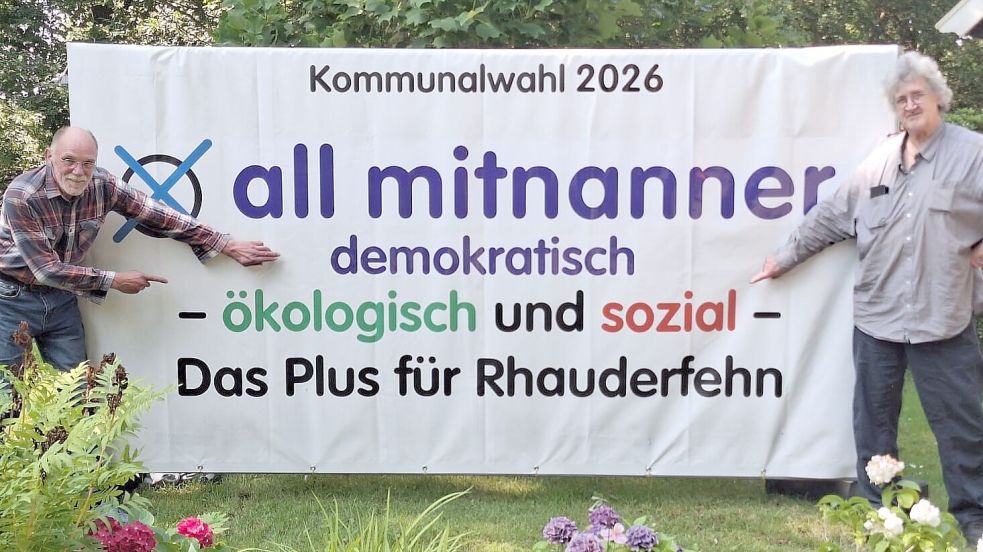 Mit den beiden Kandidaten Horst Klostermann (links) und Norbert Wolters tritt die Liste all mitnanner Rhauderfehn zur Kommunalwahl an. Foto: privat