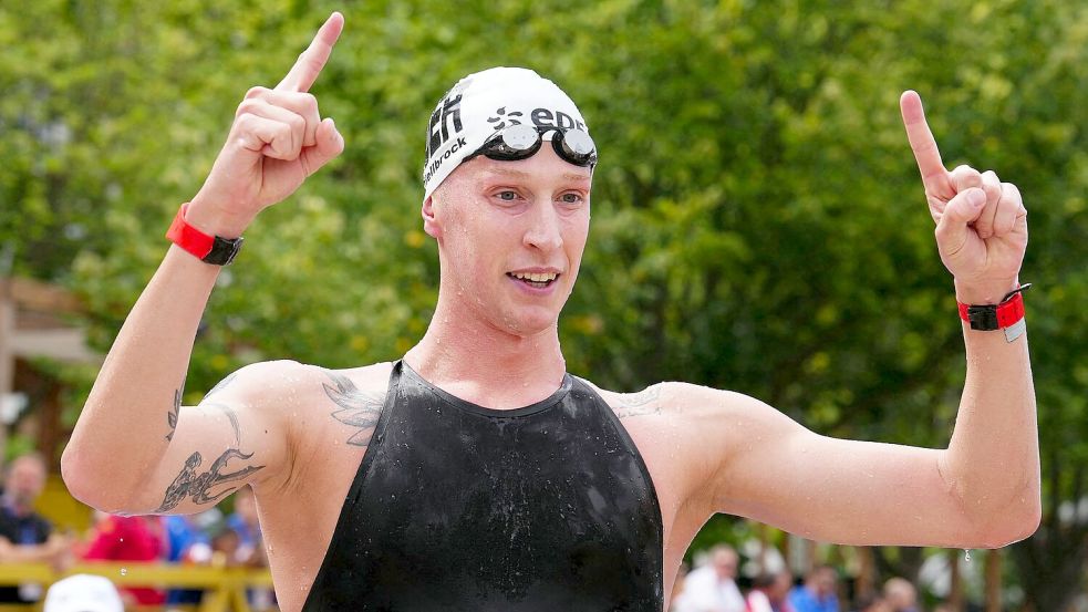 Für Florian Wellbrock ist es der erste Europameistertitel im Freiwasser. Foto: Dimitar Dilkoff/AFP/dpa