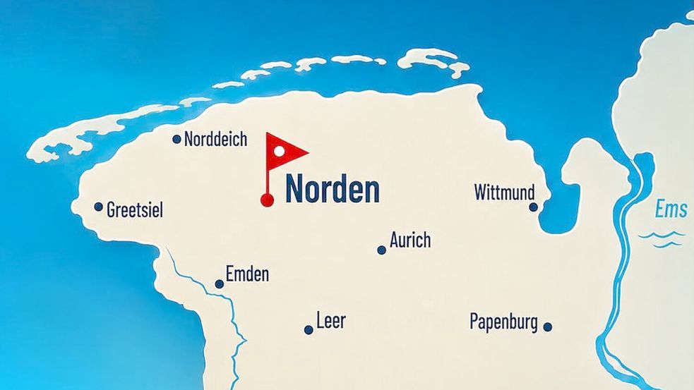 Sieht so Ostfriesland aus? Der Meinung scheint eine AfD-Kandidatin aus Norden zu sein. (Die Karte ist eine getreue Nachbildung des Originalbeitrags.) Nachbau: Thorben Malchus/ZGO