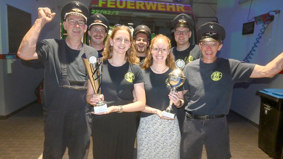 Auch mit einer leicht veränderten Formation war die Wettkampfgruppe der Freiwilligen Feuerwehr Folmhusen beim Schnelligkeitswettkampf in Langholt nicht zu schlagen. Foto: Holger Weers