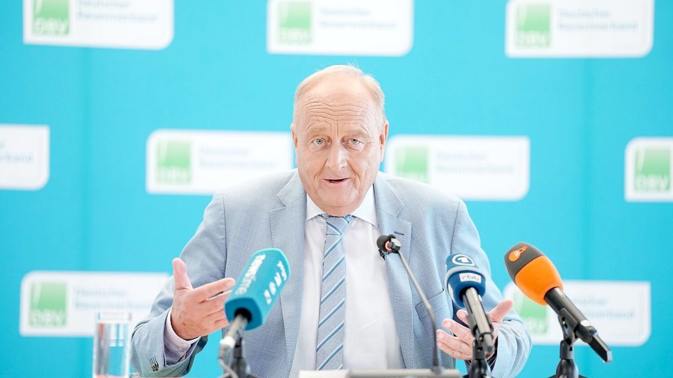 Bauernpräsident Rukwied fordert Soforthilfen der Bundesregierung. Foto: Kay Nietfeld/dpa
