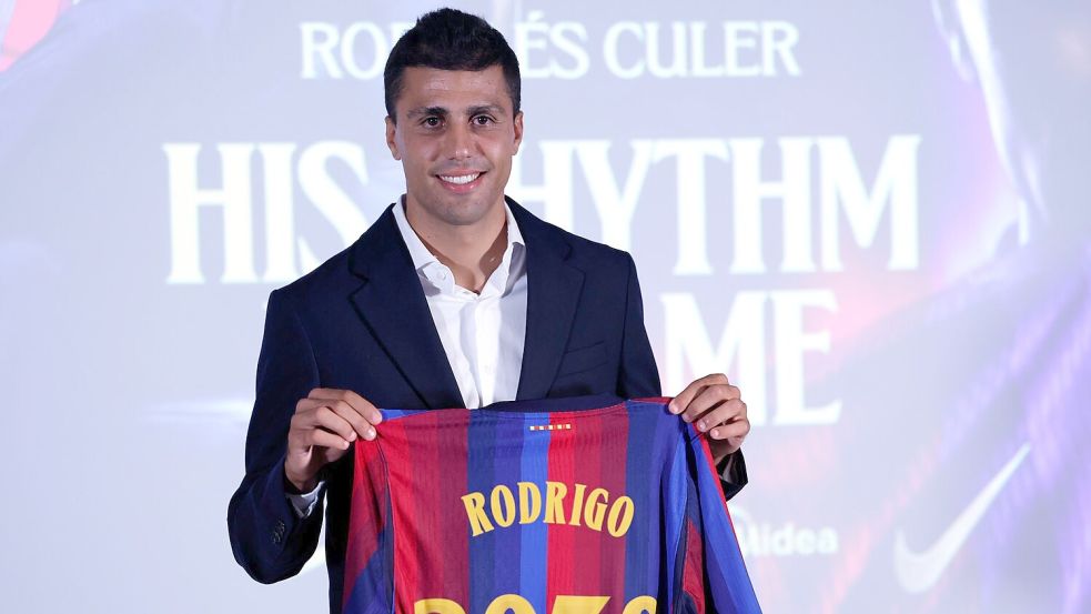 Spaniens Weltmeister Rodri spielt künftig für den FC Barcelona. Foto: Joan Monfort