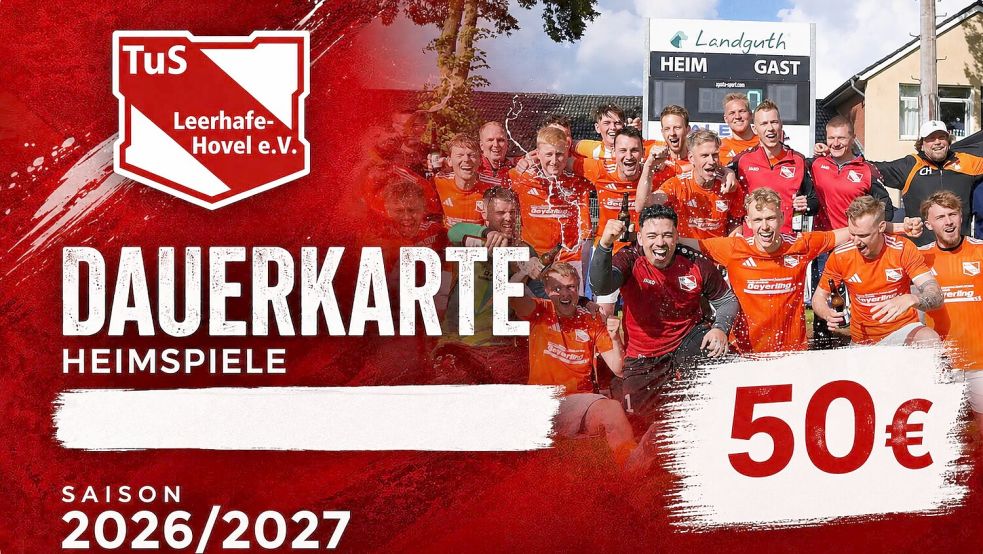 So sieht die erste Dauerkarte der Vereinsgeschichte des TuS Leerhafe-Hovel aus. Foto: Verein