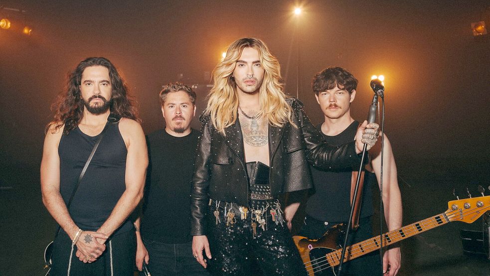 Tokio Hotel bringen den alten Pop-Hype zurück nach Aurich: Bereits vor 20 Jahren sorgten Tom Kaulitz, Gustav Schäfer, Bill Kaulitz und Georg Listing für einen Ausnahmezustand. Die Neuauflage soll am 5. August 2027 folgen. Foto: Mats Bohle
