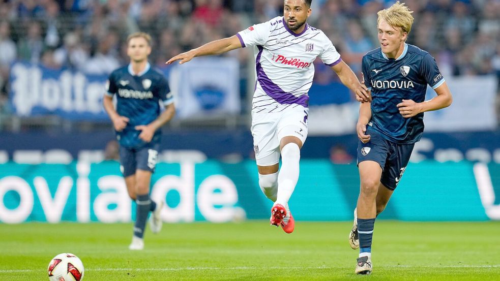 Daniel Kofi Kyereh wurde gegen den VfL Bochum in der 65. Minute eingewechselt: aus mehreren Blickwinkeln ein besonderer Moment für den 30-jährigen Offensivmann des VfL Osnabrück. Foto: IMAGO/Eibner-Pressefoto/Scott Coleman