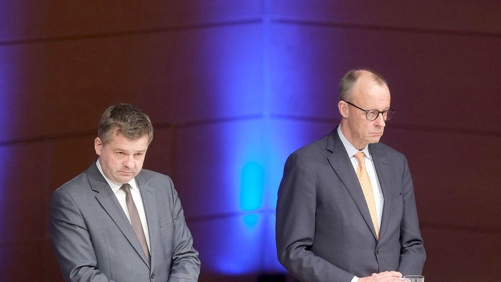 Diese beiden harmonieren bisher nicht besonders gut miteinander: Sven Schulze und Friedrich Merz. Foto: Sebastian Willnow/dpa