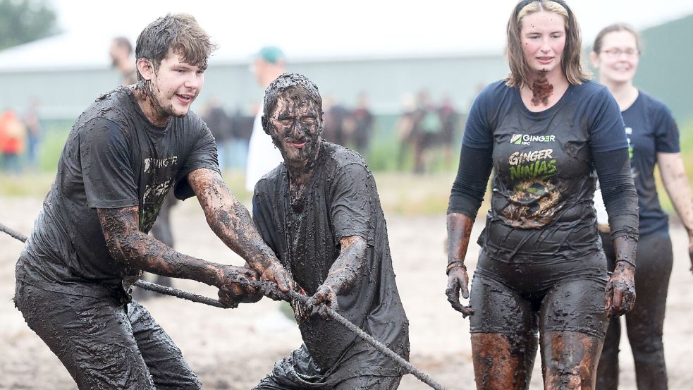 Beim Vull wat Manns Loop war Teamarbeit gefragt. Foto: Doden/Emden