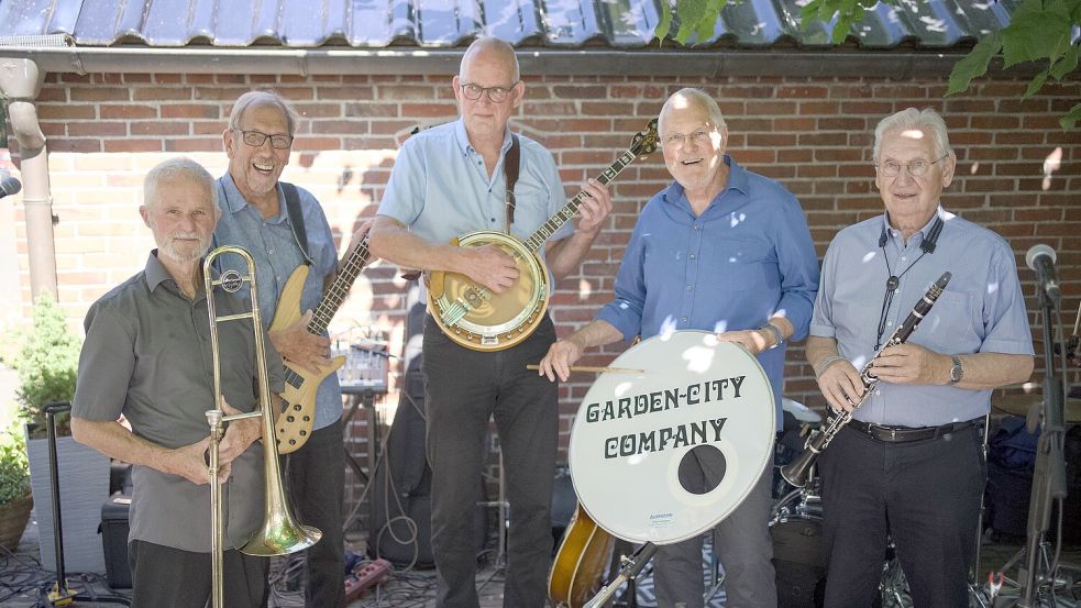 Die Jazz-Formation Garden City Company spielt am Sonntag, 6. September 2026, von 15 bis 17 Uhr bei „Kultur am Markt“ auf dem Marktplatz in Rhauderfehn. Foto: Günter Tjards