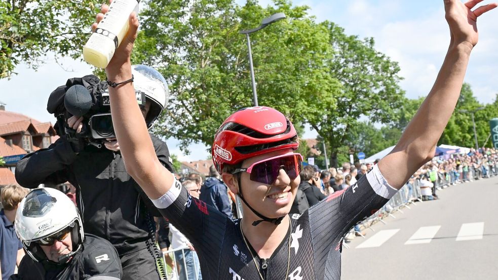 Marco Brenner gewinnt erstmals eine Etappe bei der Vuelta. (Archivbild) Foto: Bernd Weißbrod