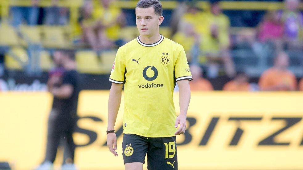 Der neue Spieler bei Borussia Dortmund musste seinen Spieleinsatz am Anfang der Partie abbrechen. Foto: dpa/Bernd Thissen