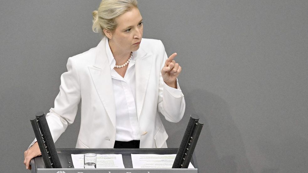 Nach der Wahl in Sachsen-Anhalt: Weidel wirft Bundesregierung eine verfassungswidrige Finanzpolitik vor. Foto: AFP/JOHN MACDOUGALL