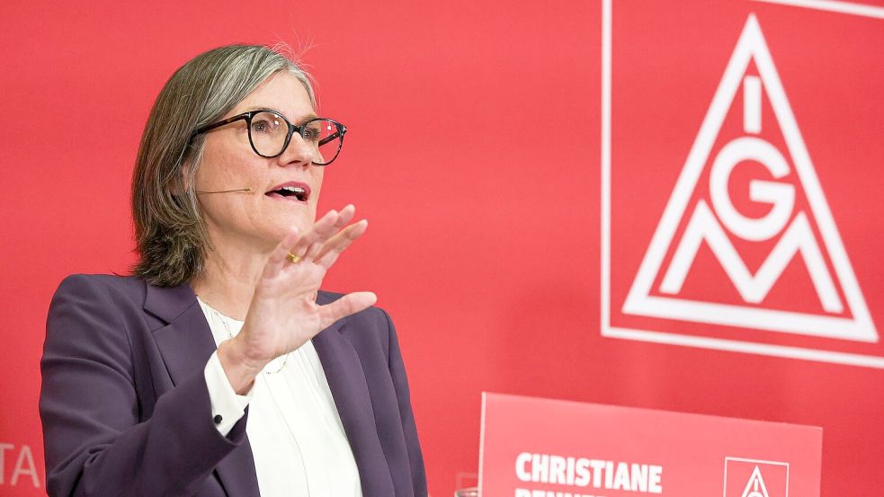 Die Chefin der IG Metall, Christiane Benner, sieht keinen Grund zum Verzicht. (Foto: Archiv) Foto: Hannes P Albert/dpa