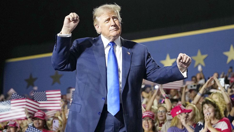 Macht auf dem Parteitag der Republikaner ein unmoralisches Angebot: US-Präsident Donald Trump. Foto: IMAGO/BONNIE CASH