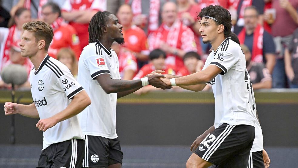 Can Uzun traf beim Frankfurter Sieg in Mainz doppelt. Foto: Torsten Silz