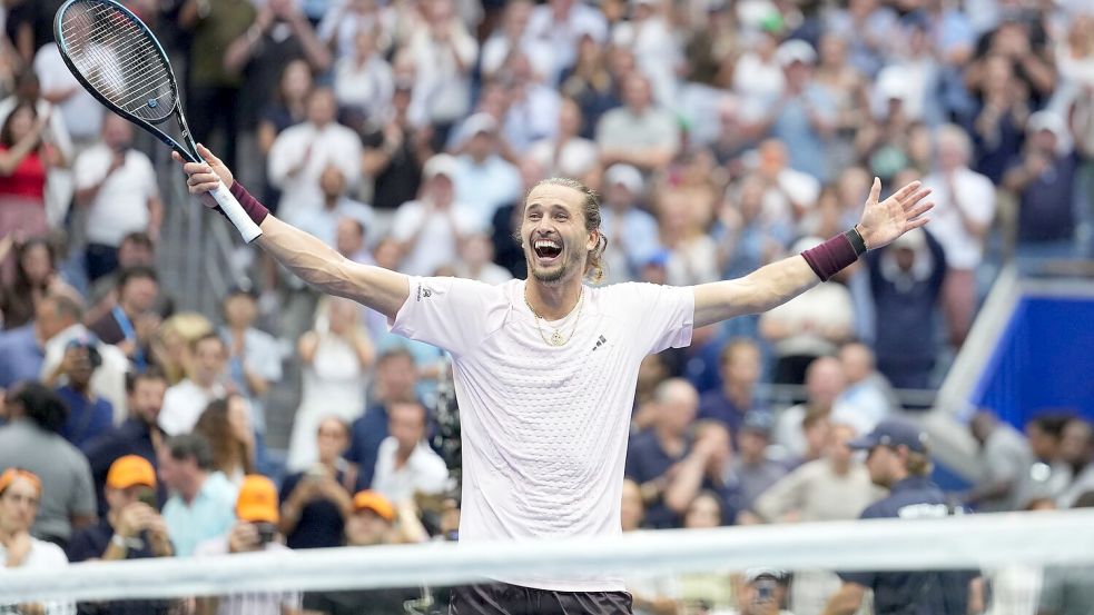Alexander Zverev realisiert seinen Triumph erst mit Verzögerung. Foto: Kirsty Wigglesworth