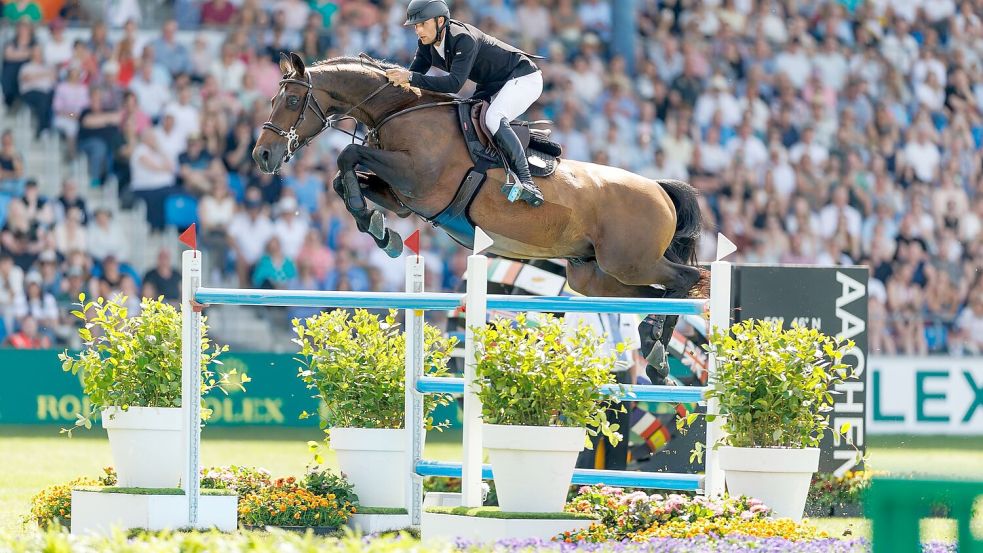 Richard Vogel hatte durch den Sieg beim Großen Preis von Aachen die Chance auf den Jackpot. Foto: Stefan Lafrentz